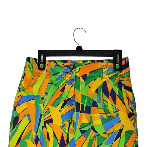Loudmouth Golf Pants Womens 2 All Over Print Geometric Crop Capri AOP Golf Artsy - Picture 4 of 14